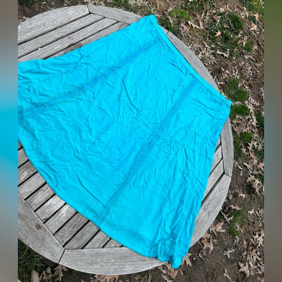 Added Dimensions Catherines Skirt Women Size 3X Rayon Blue Fairy Embroidered - Picture 7 of 8